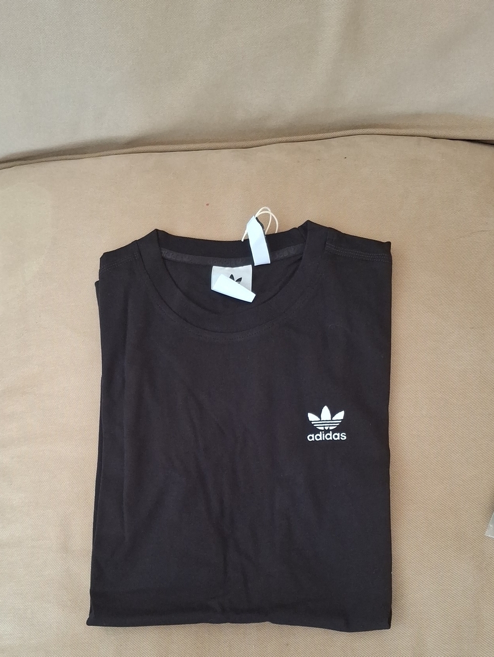 adidas Black Short Sleeve Trefoil Logo Tee